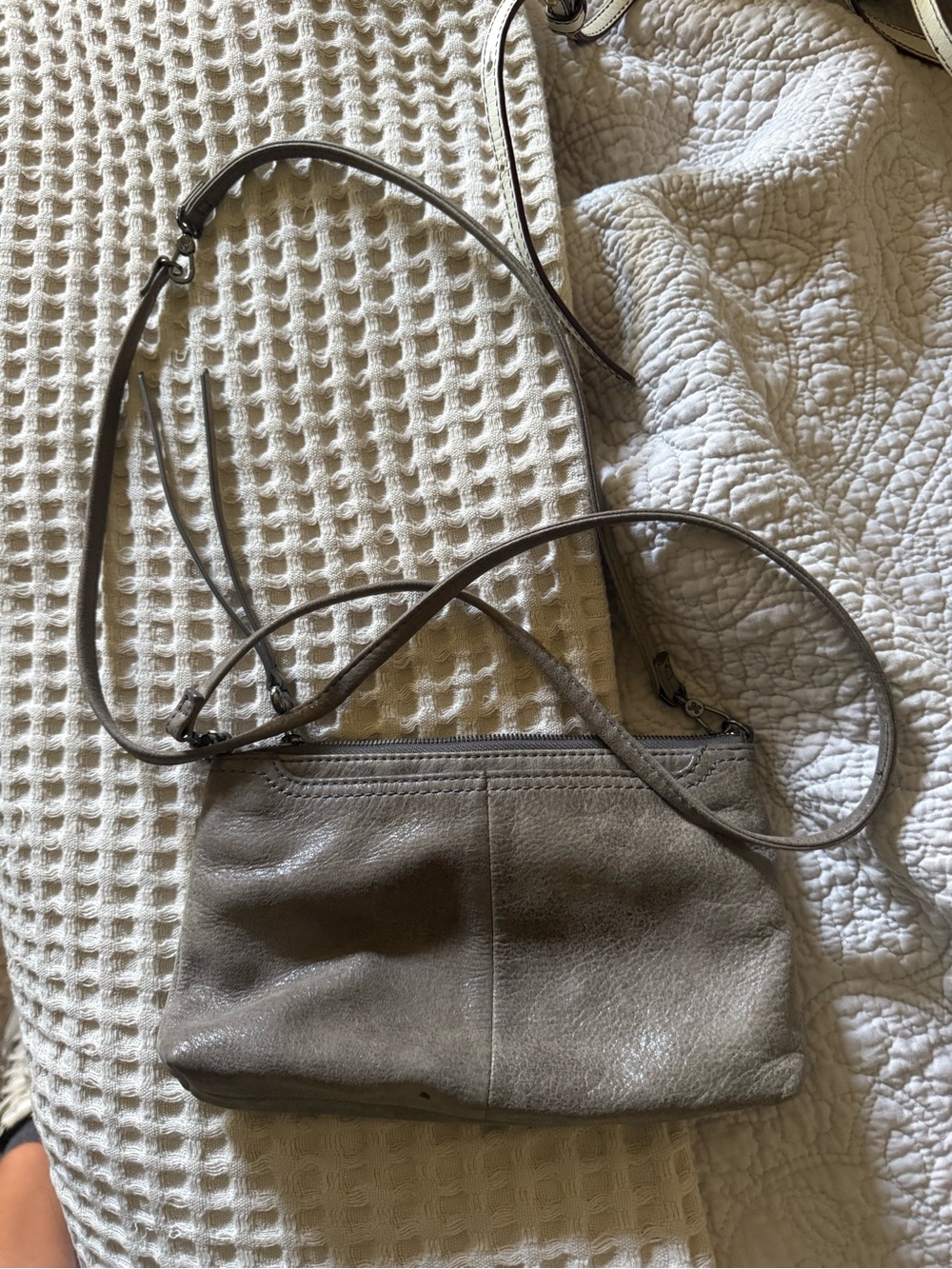 Hobo Crossbody Bag in Taupe Gray